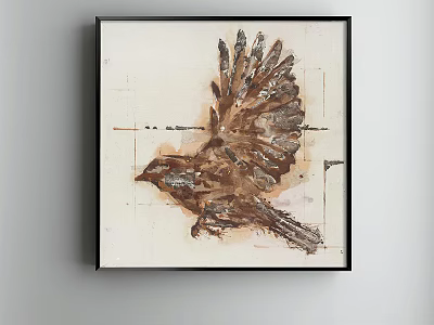 modern animal painting brown porch animals birds decorative painting 3d model