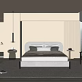 Modern Bedroom Interior Design With White Upholstered Bed Nightstands Pendant Lighting And Soft Rug