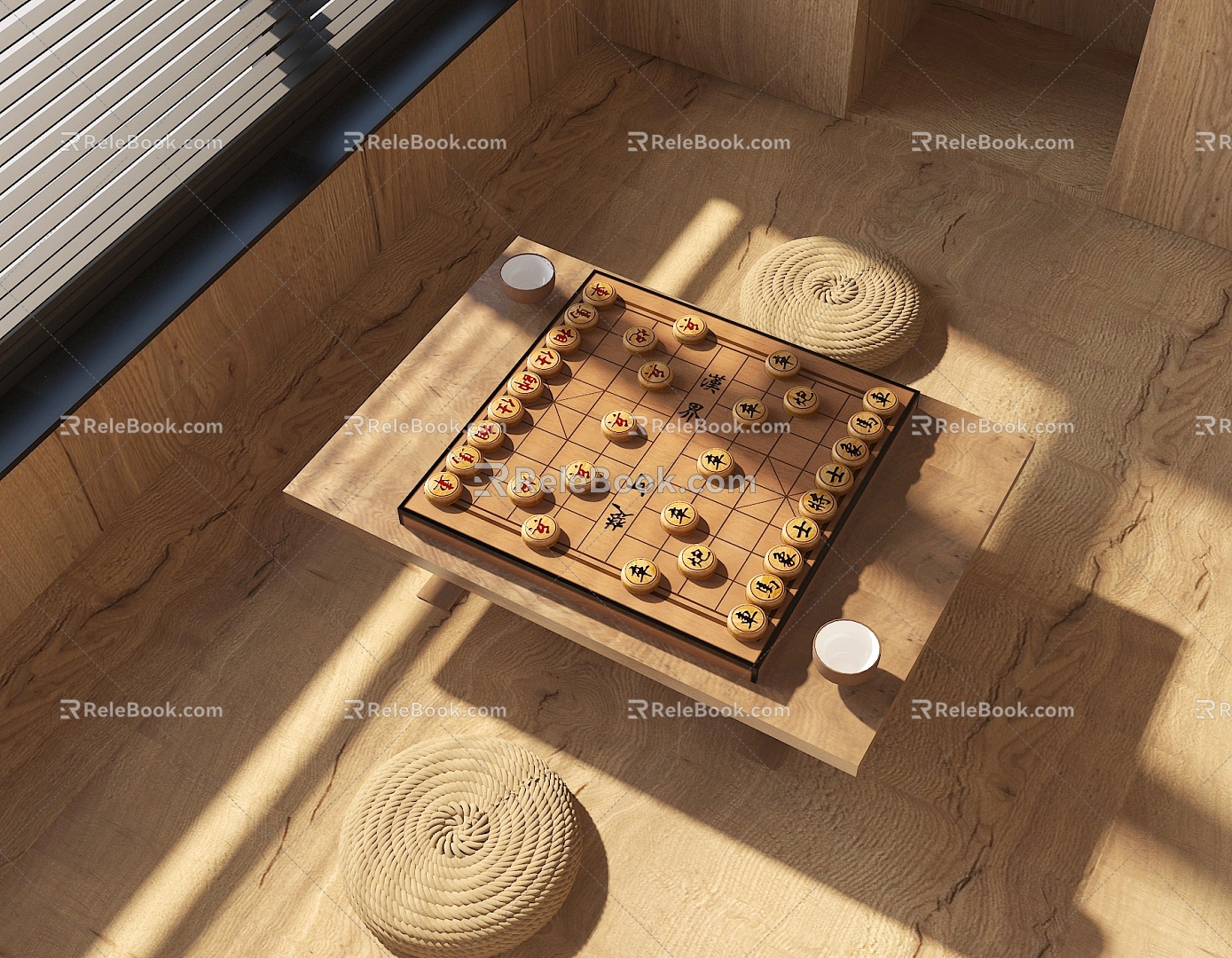 modern chess chess board 3d model