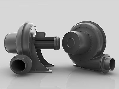 Industrial Blower Equipment With Heavy Duty Motor And Robust Metal Structure Design 3d model