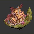 Modern Cartoon Architecture Ancient Tavern Ancient Tavern Ancient Restaurant 3d model