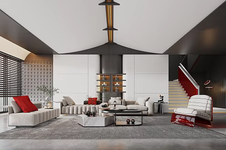 Modern living room official website home recommend 3d model