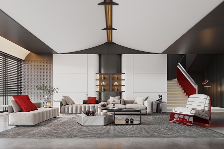 Modern living room official website home recommend 3d model