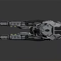 Futuristic Mechanical Robot Creature With Silver Black Body And Green Glowing Parts