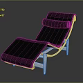 Modern Chaise Lounge With Dark Fabric Upholstery Adjustable Footrest And Metal Frame