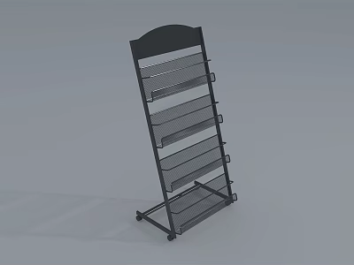 Black Metal Mesh Shelf Bookcase With Rolling Wheels And Multilayer Storage 3d model