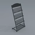 Black Metal Mesh Shelf Bookcase With Rolling Wheels And Multilayer Storage 3d model