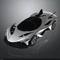 White Futuristic Supercar With Sleek Aerodynamic Design Sporty Styling And Alloy Wheels