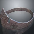 Copper Household Bracelet With Carved Cross And Circular Decorative Patterns