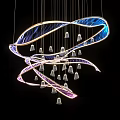 Unique Modern Chandelier Designs with Wave Petal Spiral Shapes Metal Glass and Crystal Elements