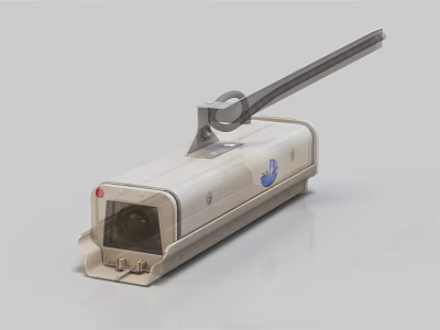 Projection Monitoring Device with White Housing Extended Arm and Security Lens 3d model