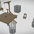 modern instruments of torture device torture prison facility cell dungeon 3d model