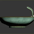 Unique Decorative Ornament Set Featuring Green Bowl With Cigarette Butts Inside 3d model