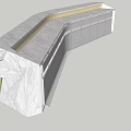 Modern reception desk imitation Macau Zaha Hotel reception desk 3d model