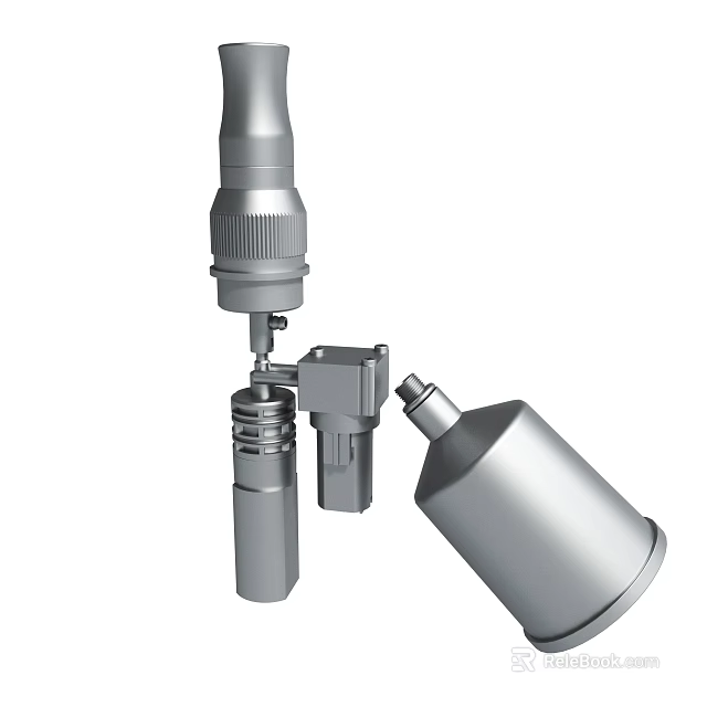 Silver Metal Mechanical Connector Assembly Parts With Industrial Precision Structural Design 3d model 