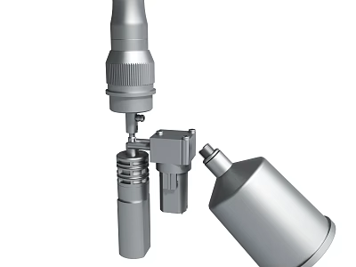Silver Metal Mechanical Connector Assembly Parts With Industrial Precision Structural Design 3d model