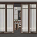 New Chinese-style sliding door 3d model
