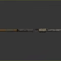 Vintage Assault Rifle With Wooden Stock Red Wrapped Grip And Metal Muzzle Design