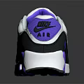 Modern Color Block Sneakers in Gray White with Purple Accents and Air Cushion Sole