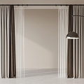 Modern Curtain Cloth Curtain Gauze Curtain Roman Rod Floor Lamp 3d model