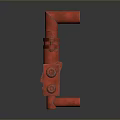 Pipe water pipe valve iron pipe fitting flange tee joint pipe water pipe valve 3d model