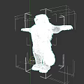 Furry Sloth Game Movie Character 3D Model With Outstretched Arms And Claws