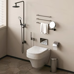 Shower Smart Toilet Towel Rack Toilet 3d model