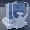 Blue And White Ophthalmic Medical Instrument For Eye Exam With Circular Port And Chin Rest