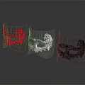 Elegant Decorative Masks In Red White Black With Intricate Patterns For Party Accessories