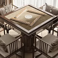 New Chinese Mahjong Table and Chair Combination 3d model