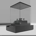 Cultural Center Exhibition Display With Glass Showcase And Illuminated Artifacts