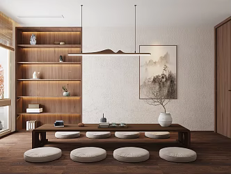 New Chinese Zen Tea Room 3d model