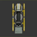 Futuristic Mechanical Weapon with Yellow and Gray Design Grip and Mechanical Components