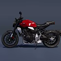 Red And Black Classic Motorcycle With Sleek Body And Retro Design Features