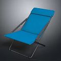 Blue Portable Folding Chair With Comfortable Cushion Ergonomic Backrest And Metal Frame