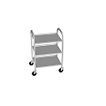 Modern Three Tier Stainless Steel Food Cart With Wheels For Kitchen Use