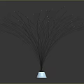 Elegant Decorative Ornament Set With Tall Thin Metal Strips Silver Base And Shiny Beads