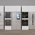 Modern Built in Refrigerators and Freezers with White Integrated Kitchen Appliance Design
