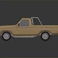Brown Pickup Truck With Roof Rack Single Cab Front Grille And Black Wheels