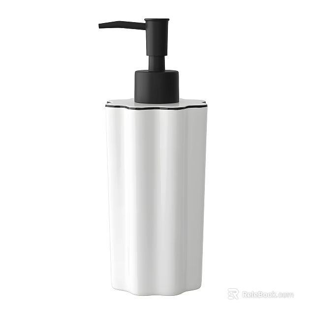 Modern White Soap Dispenser With Black Pump For Bathroom And Kitchen 3d model 