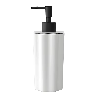 Modern White Soap Dispenser With Black Pump For Bathroom And Kitchen 3d model
