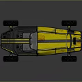 Yellow Striped Off Road Buggy With Open Top Design And Large Tires