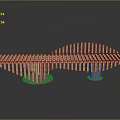 Creative Fish Shaped Wooden Bench With Striped Design And Transparent Base