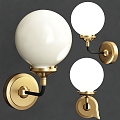 Modern Wall Lights Loft Concept Bistro Spherical Golden Clear Glass Brass 3d model