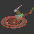 Detailed Starship Model NCC 1701 With Futuristic Saucer And Warp Nacelles Design