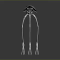 Futuristic Sci Fi Creature With Slender Metallic Legs And Blue Upper Structure 3d model