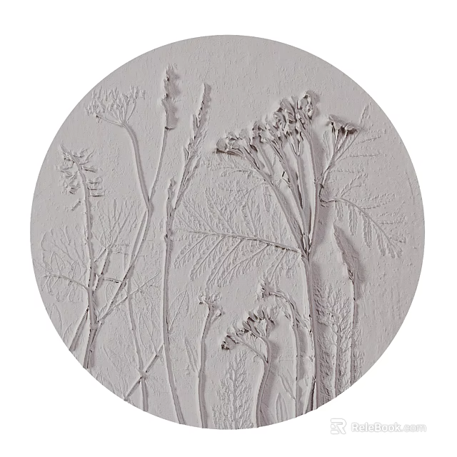 Iron Art Circular Decoration With Plant Relief 3d model