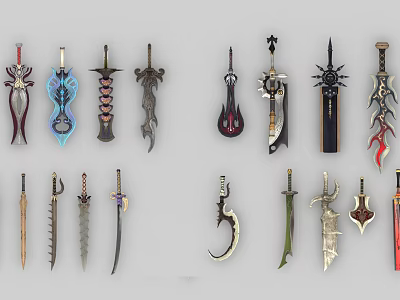 Modern sword sword sword weapon bag 3d model Modern sword sword sword weapon bag 3d model