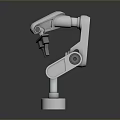 White Jointed Robotic Arm Character As 3D Model For Sci Fi Game And Movie Scenes
