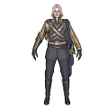 Blond Haired Fantasy Character In Ornate Armor With Shoulder Pads And Dark Boots